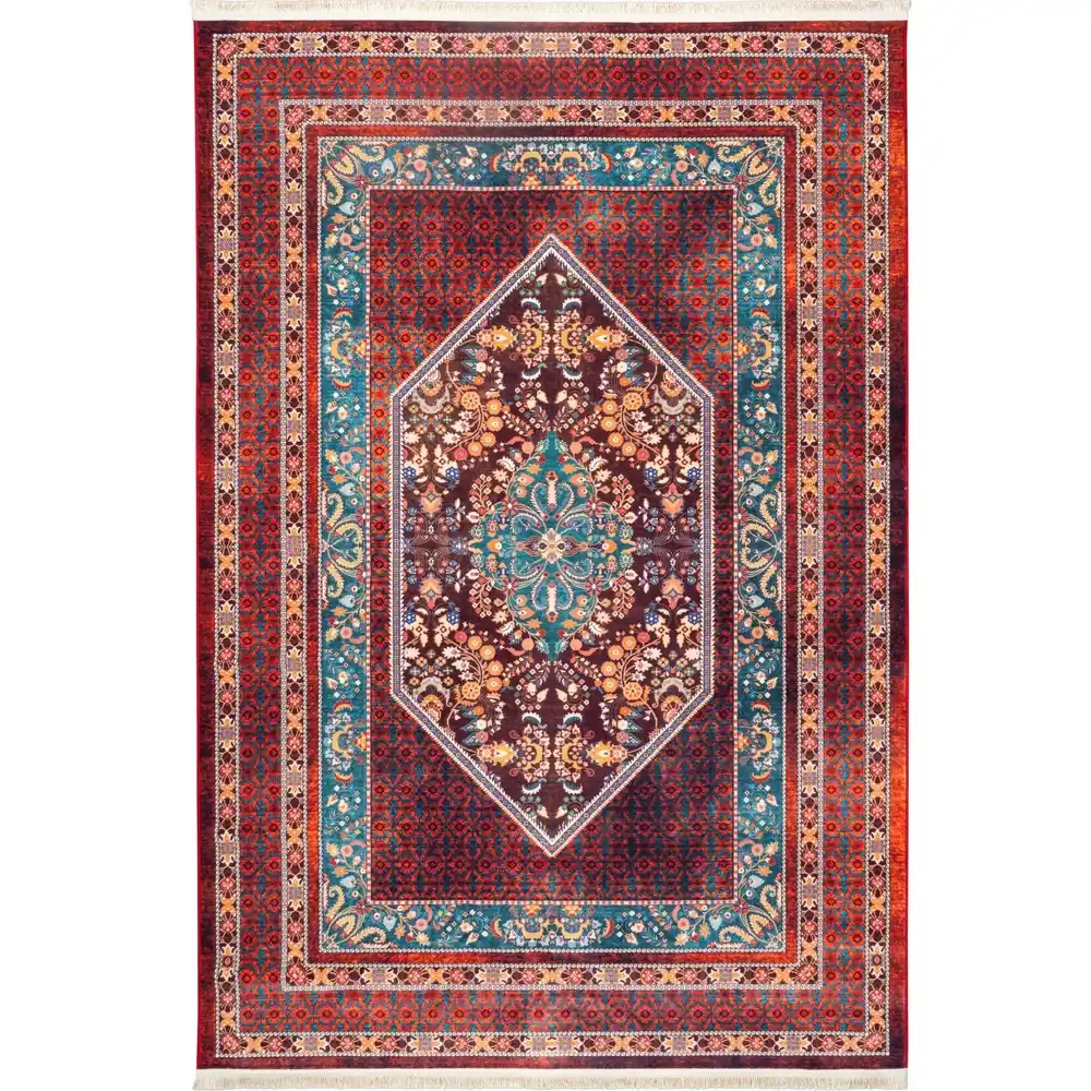 فرش ماشینی سنتی طرح 25cs0250 عنابی 1000 شانه